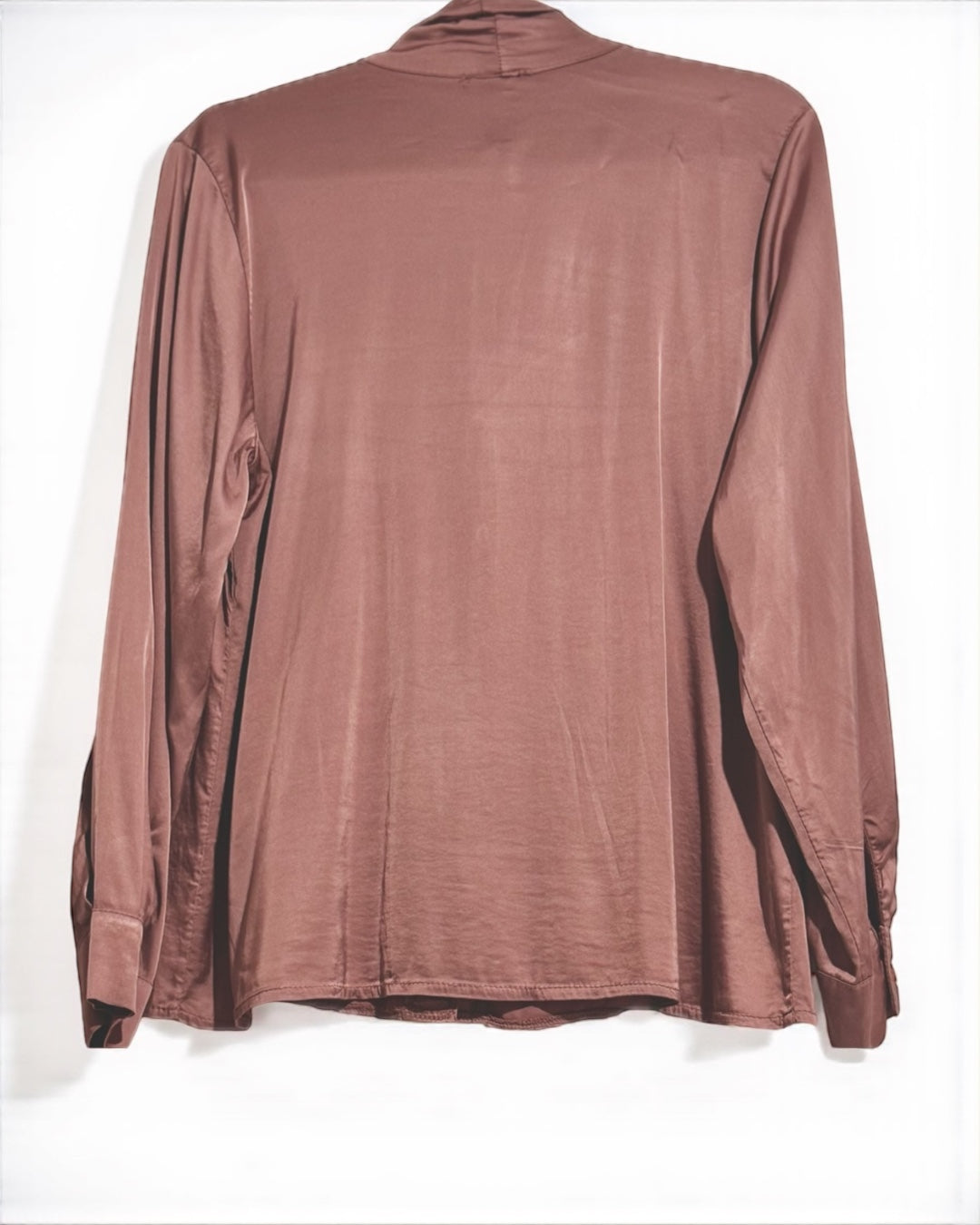 Silky Blouse With Neck Bow (Dusty Pink)
