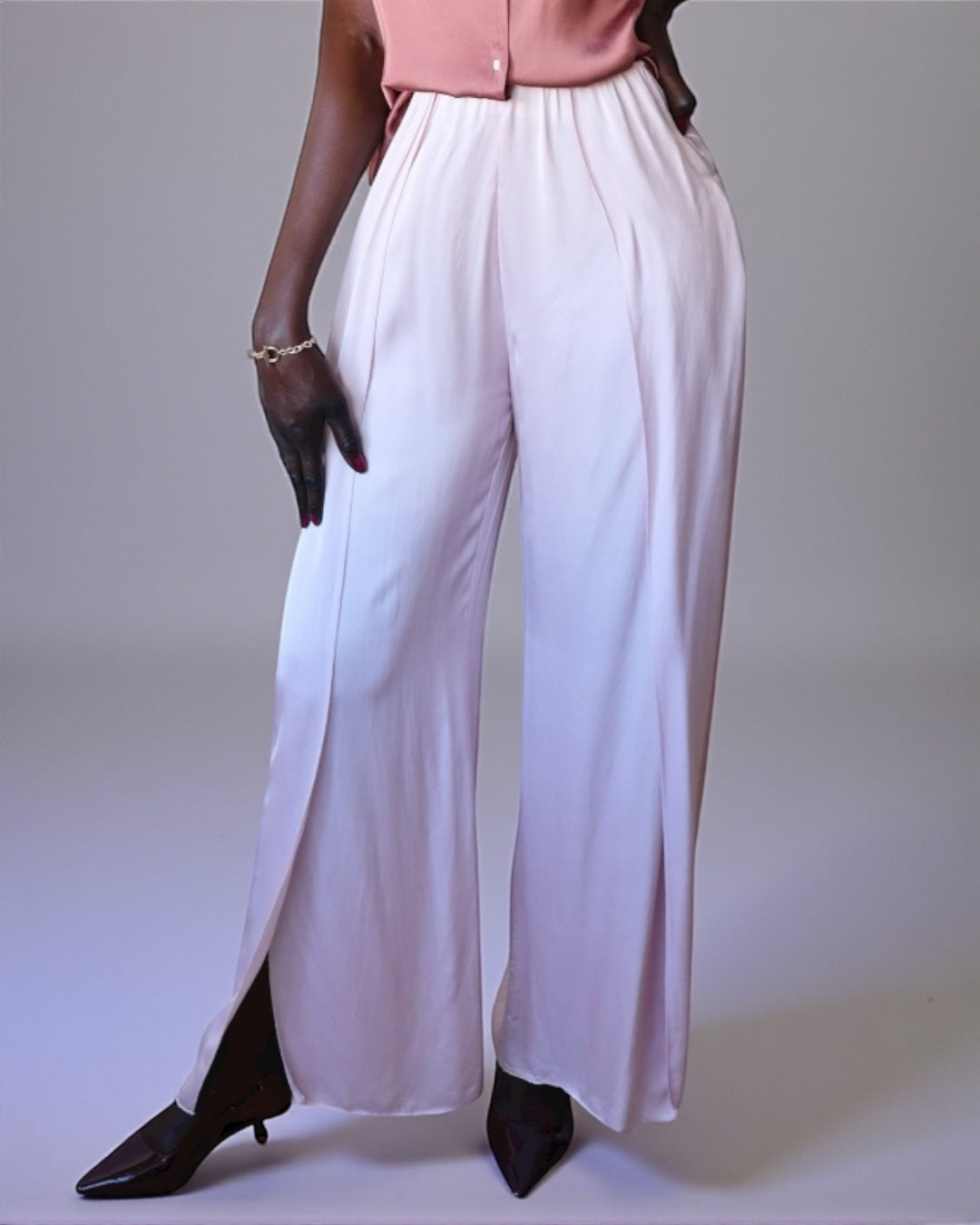 Split Leg Palazzo Pants Pink