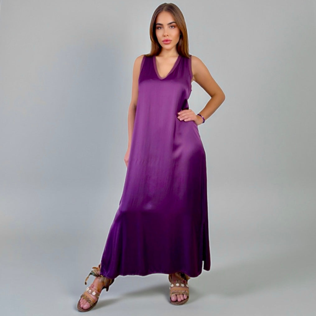 Siena Soft Maxi Dress V Purple