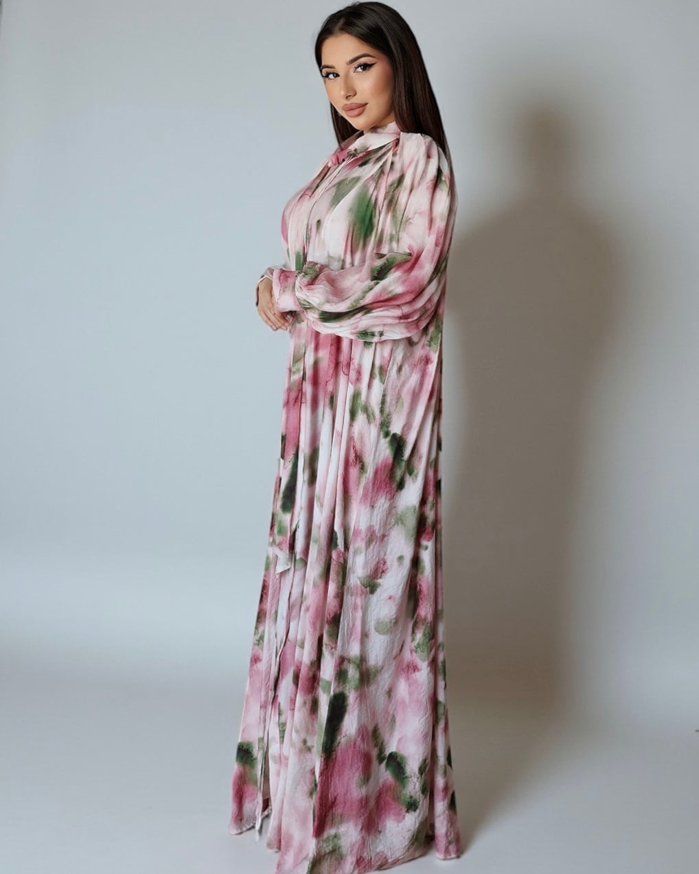 Платье с мягкими лентами (розовое)