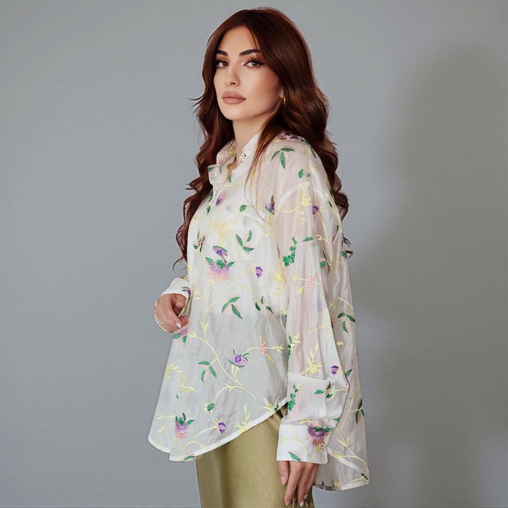 Lunaria – Embroidered Tencel Shirt