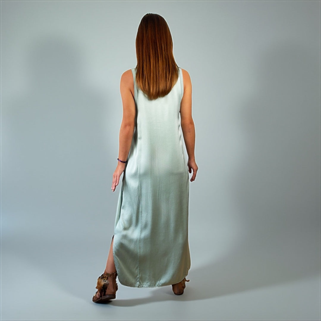Siena Soft Maxi Dress V Mint Blue