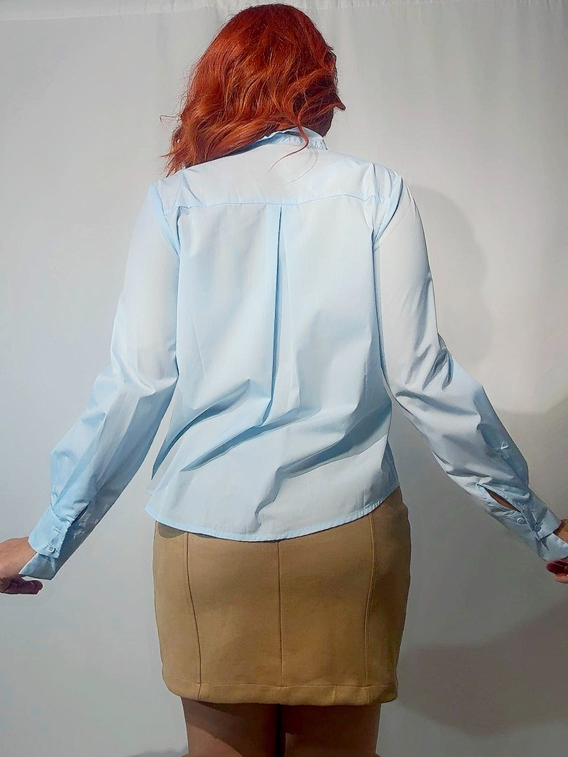 Блузка с бантом из вуали (белая)