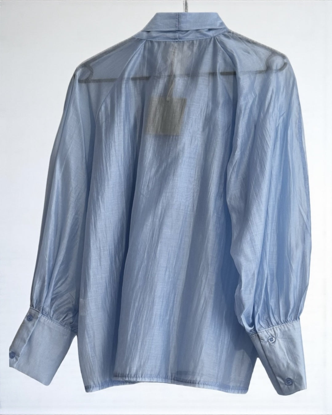 Voile-Bow Blouse (Blue)