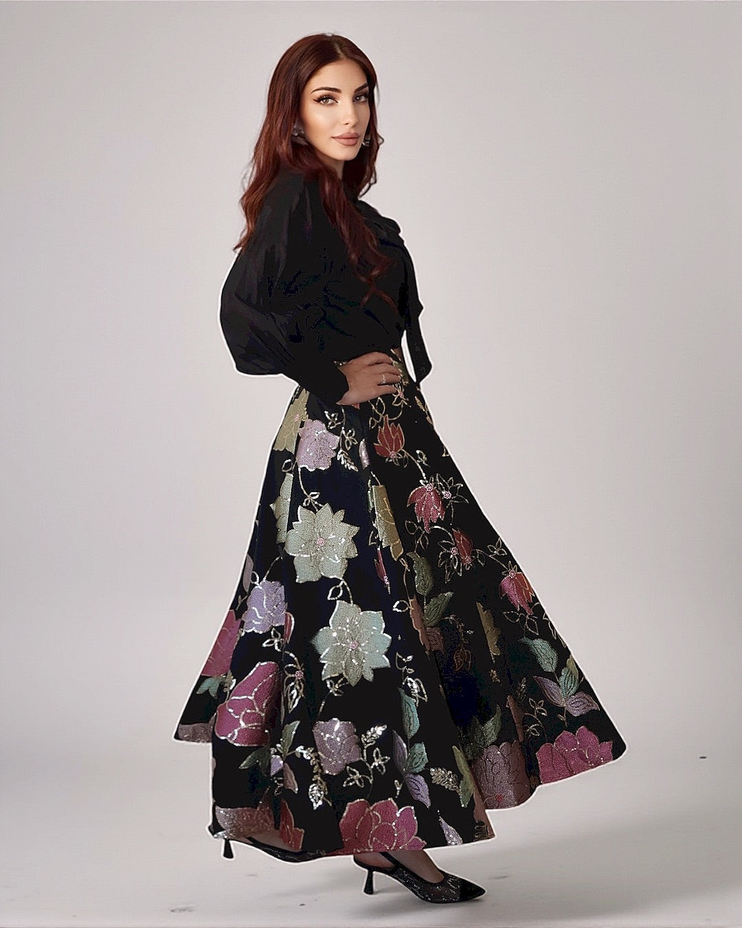 Maharani Bloom – Embroidered Royal Skirt