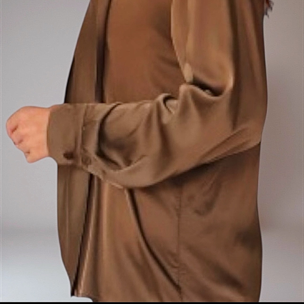 Silky Blouse With Neck Bow (Light Cappuccino)