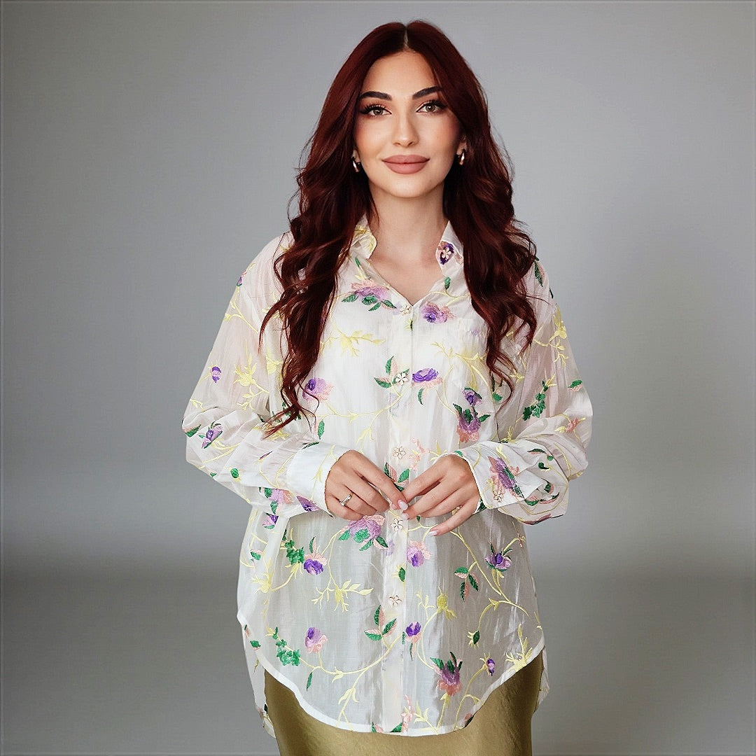 Lunaria – Embroidered Tencel Shirt