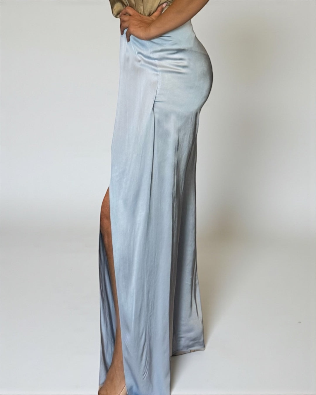 Split Leg Palazzo Pants Light Blue