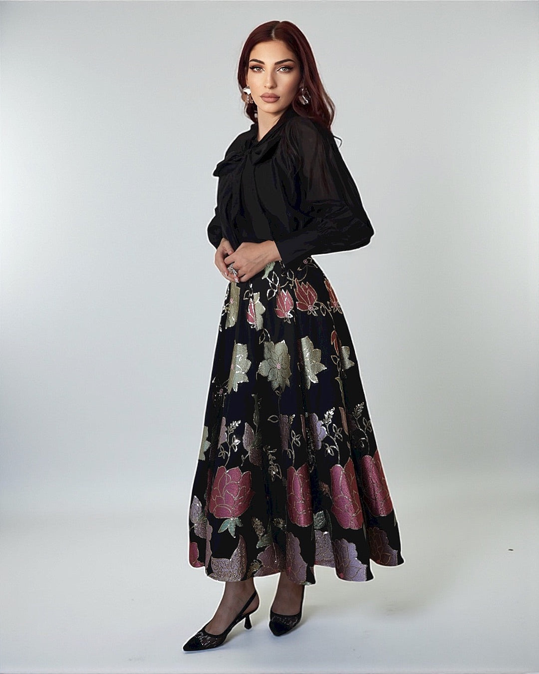 Maharani Bloom – Embroidered Royal Skirt