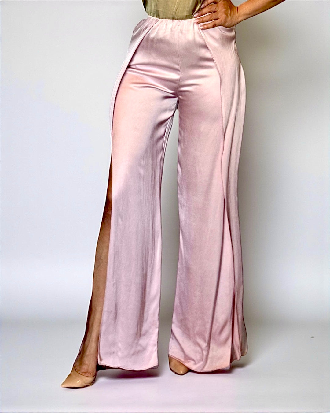 Split Leg Palazzo Pants Pink