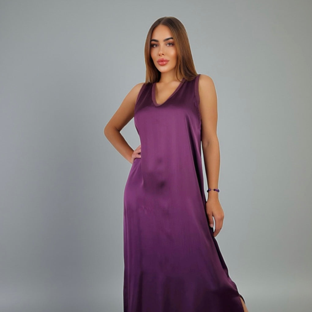 Siena Soft Maxi Dress V Purple