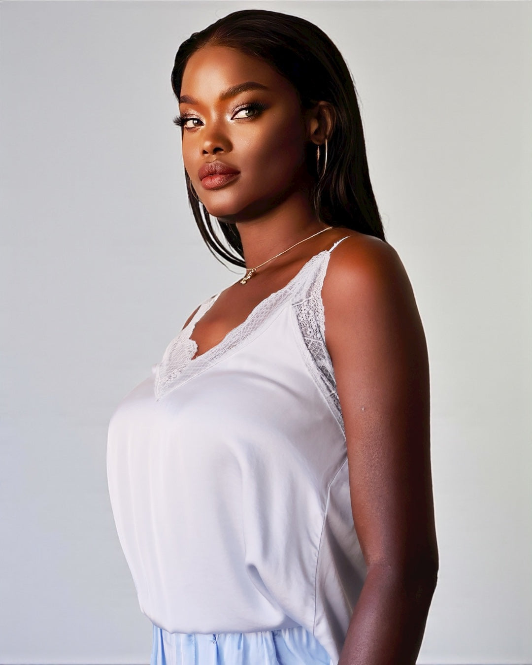 Luxury Lace Tank Top (Light Gray)