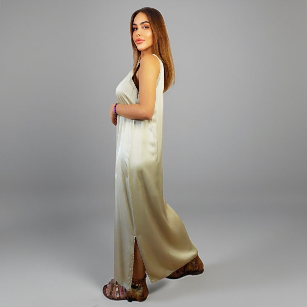 Siena Soft Maxi Dress V Dark Gold