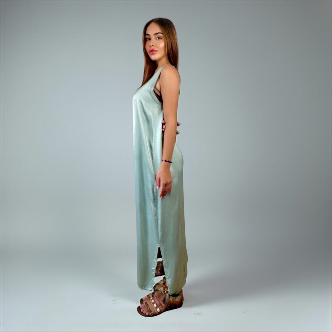 Siena Soft Maxi Dress V Mint Blue