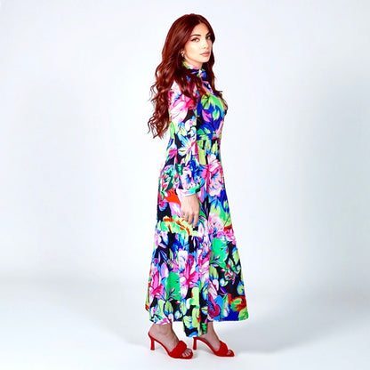 Boho Floral Shirt Dress