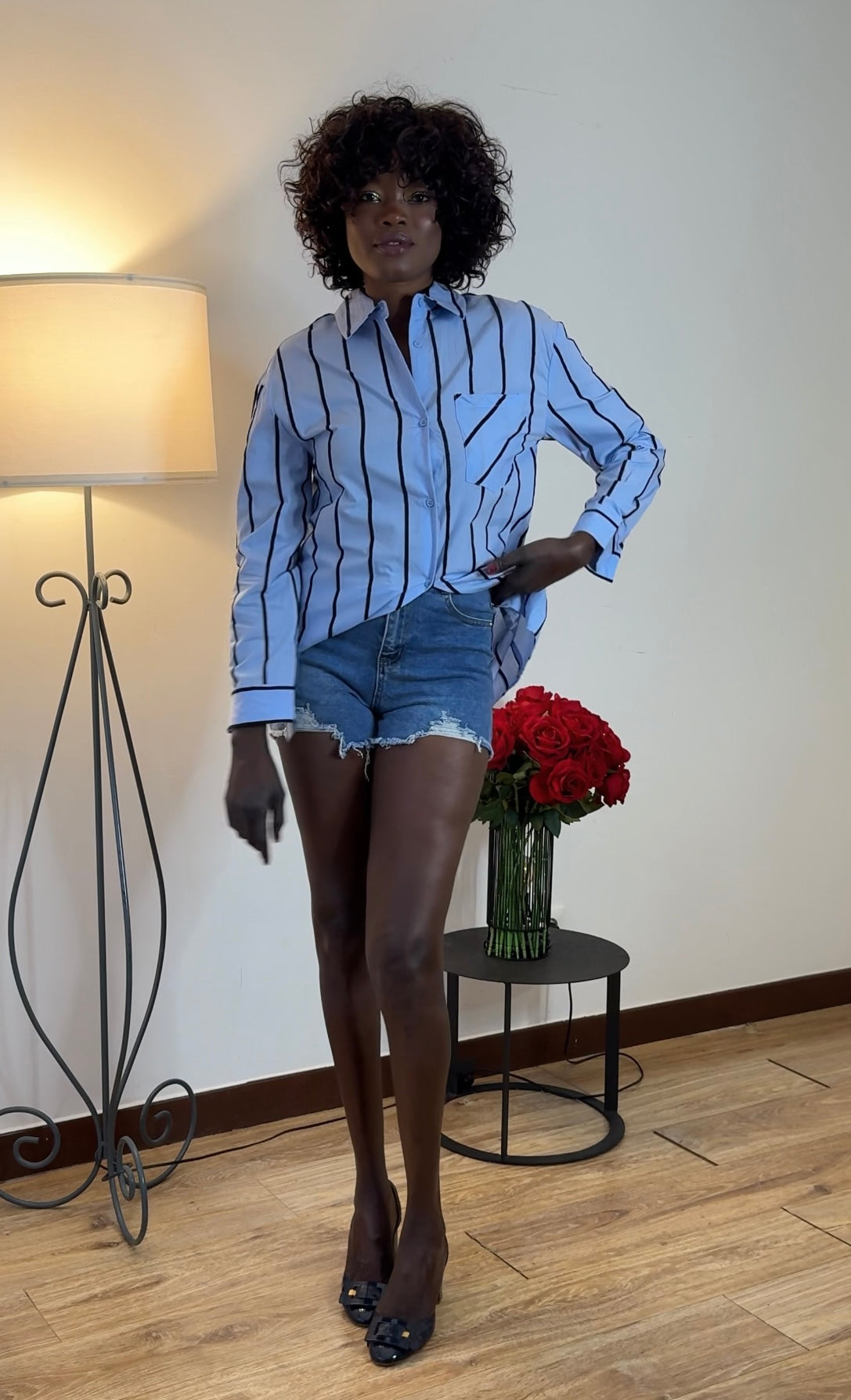 Denim Ripped Style Shorts