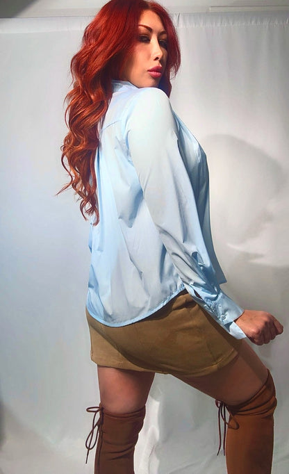 Блузка с бантом из вуали (белая)