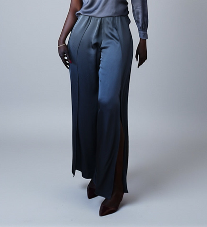 Брюки палаццо с разрезом по ноге Wet Gray