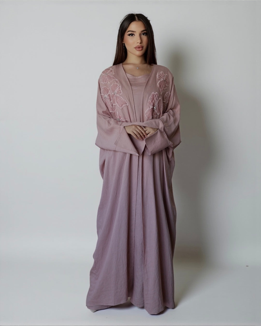 Noor Bloom – Украшенный комплект из двух предметов (Пыльная роза) 