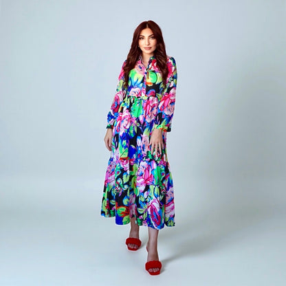 Boho Floral Shirt Dress