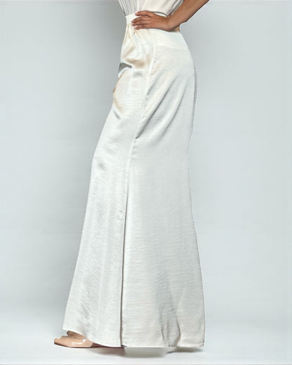 White Wide Trousers