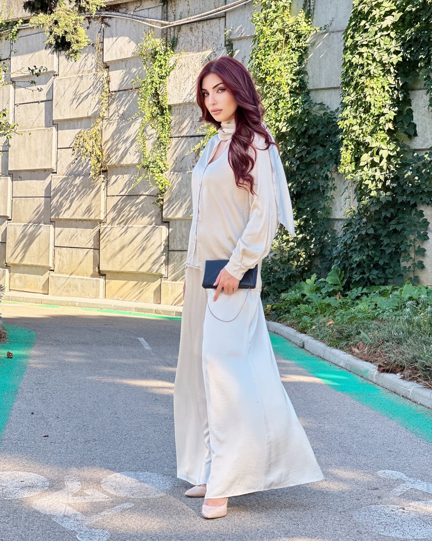 White Wide Trousers