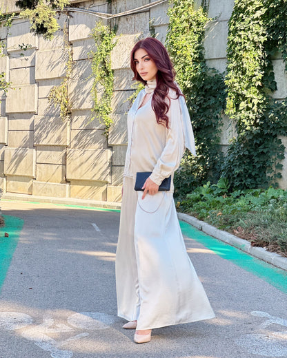 White Wide Trousers