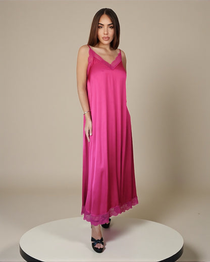 Maxi Lace Dress Pink