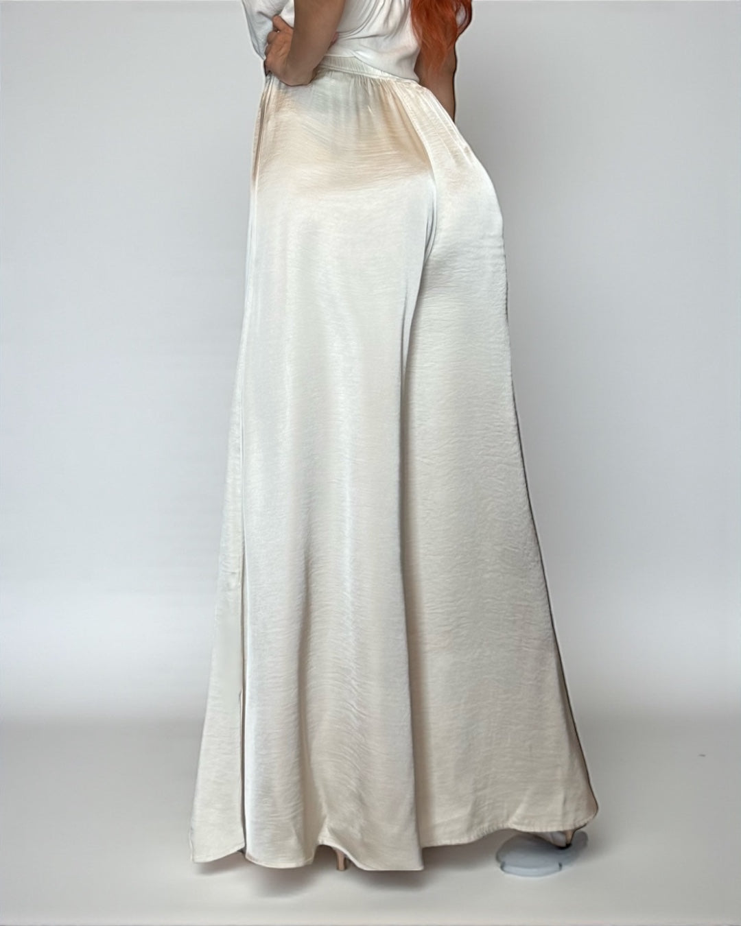 White Wide Trousers
