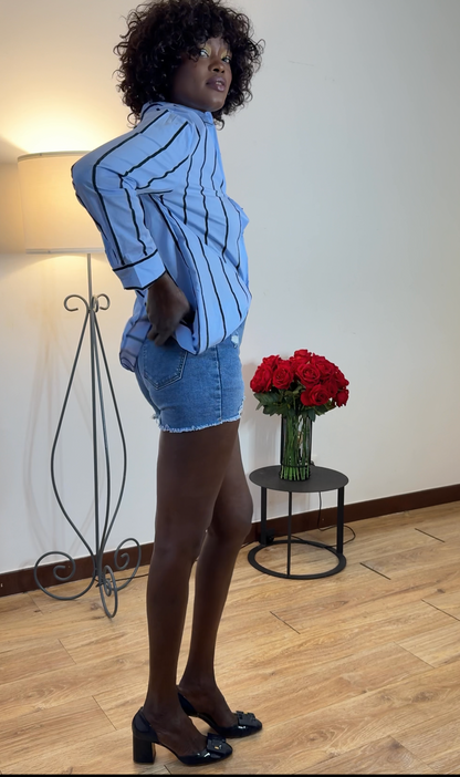 Denim Ripped Style Shorts