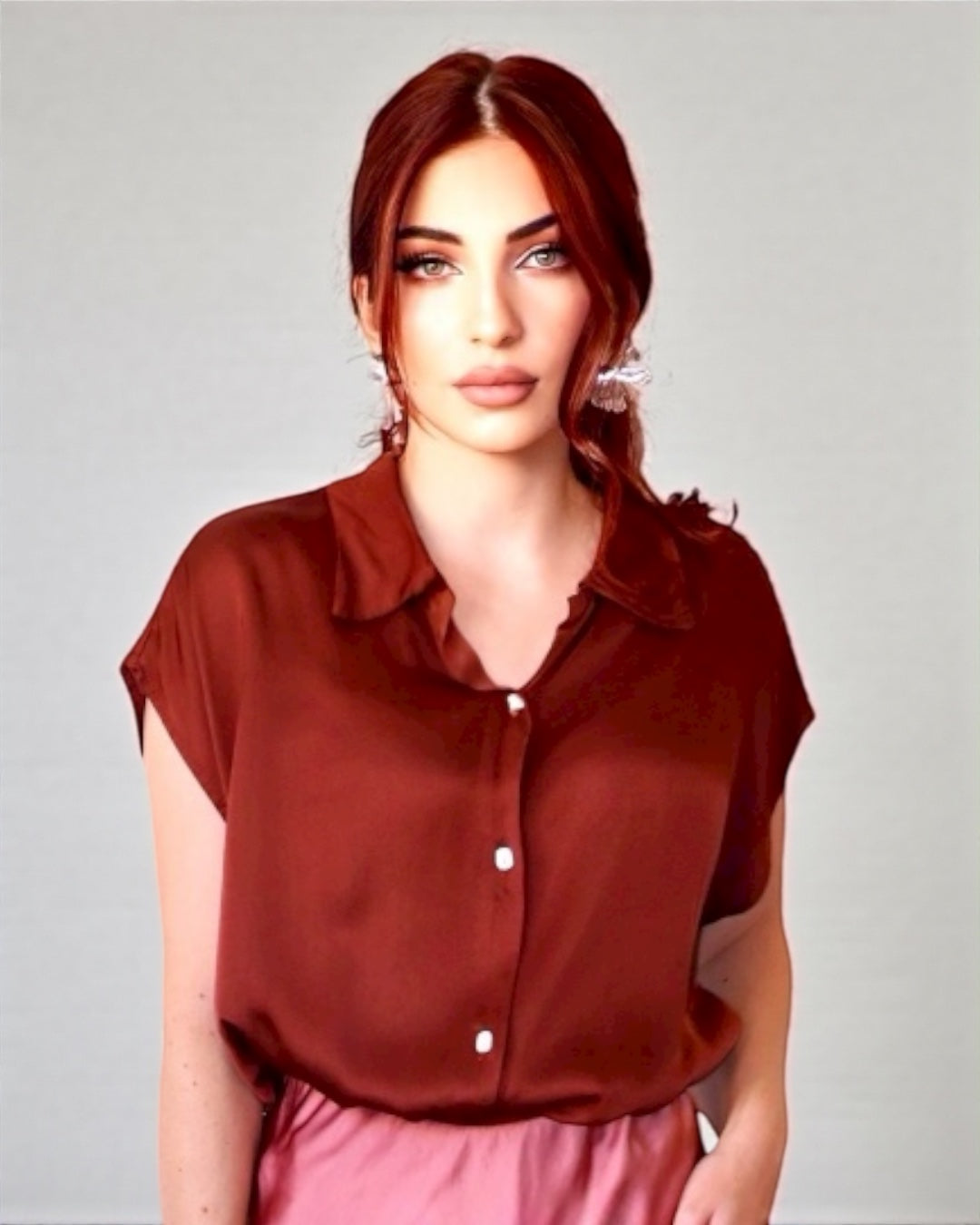 Collared Shirt (Burgundy)