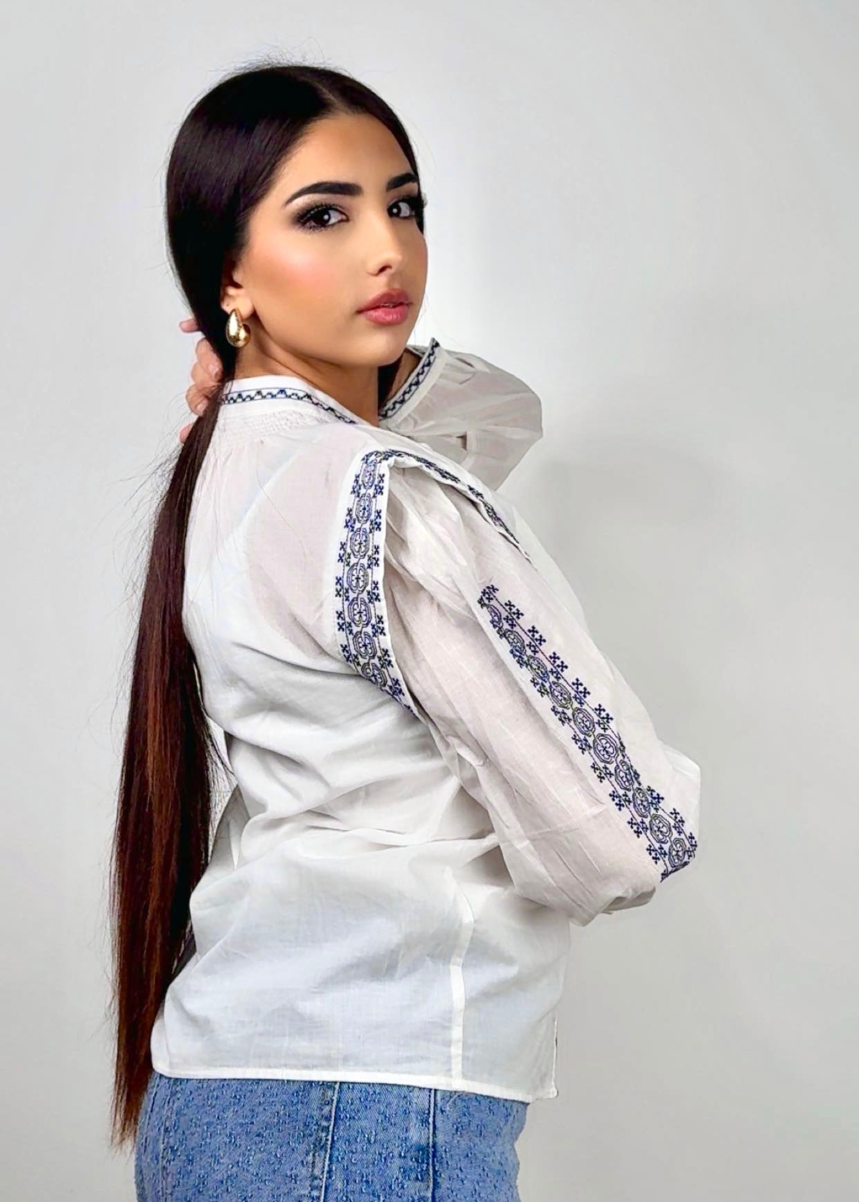 Myra – Embroidered Shirt with Ethnic Touch
