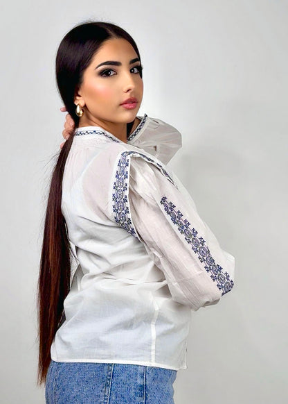 Myra – Embroidered Shirt with Ethnic Touch