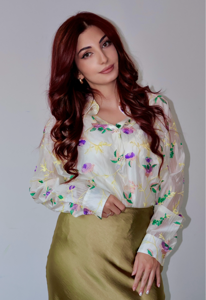 Lunaria – Embroidered Tencel Shirt