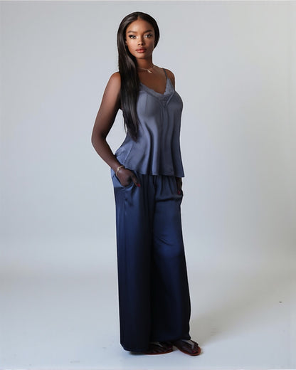 Luxury Lace Tank Top (Dark Blue)