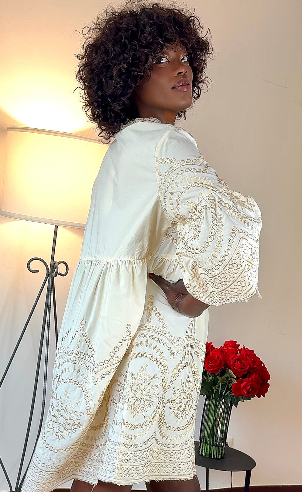 Ivory Bloom Tunic Dress