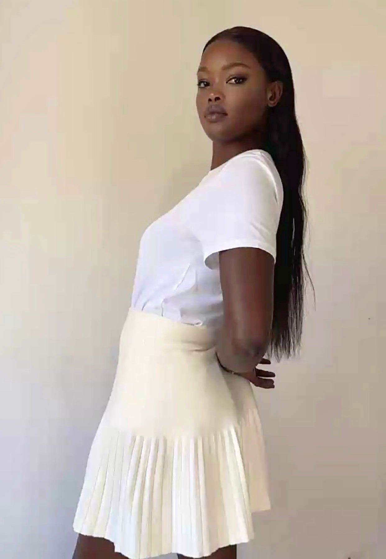 Юбка-плиссе золотистого цвета хаки