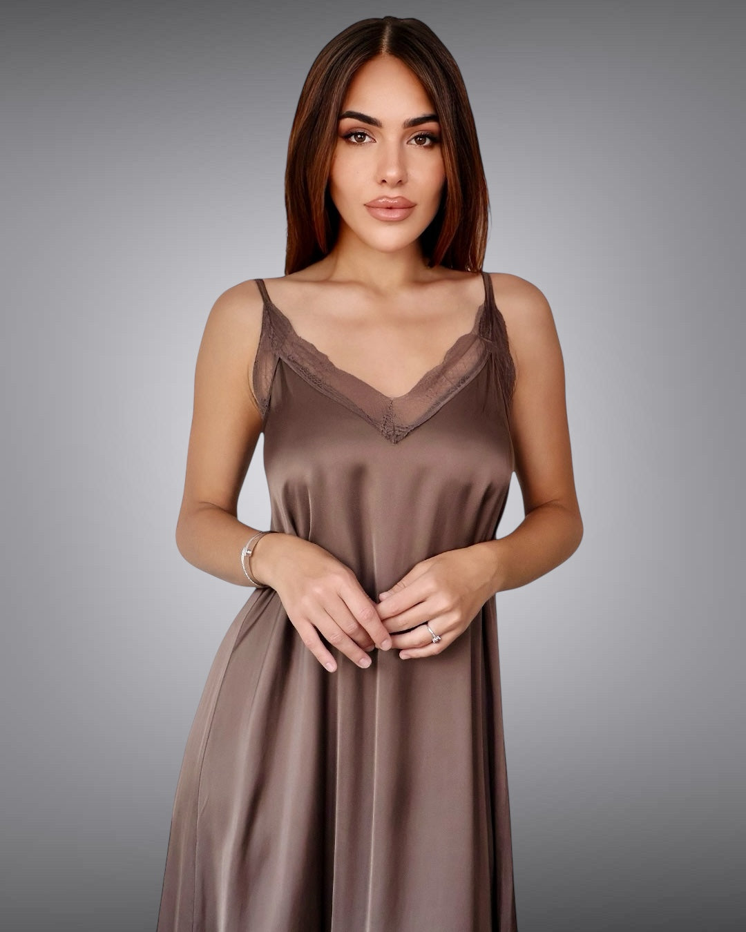 Maxi Lace Dress Chocolate