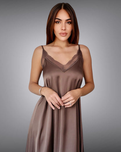 Maxi Lace Dress Chocolate