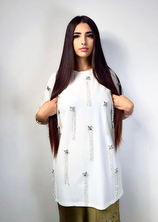 Футболка Белая Бахрома