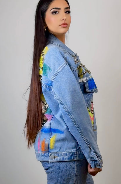 Джинсовая куртка «Акварель»