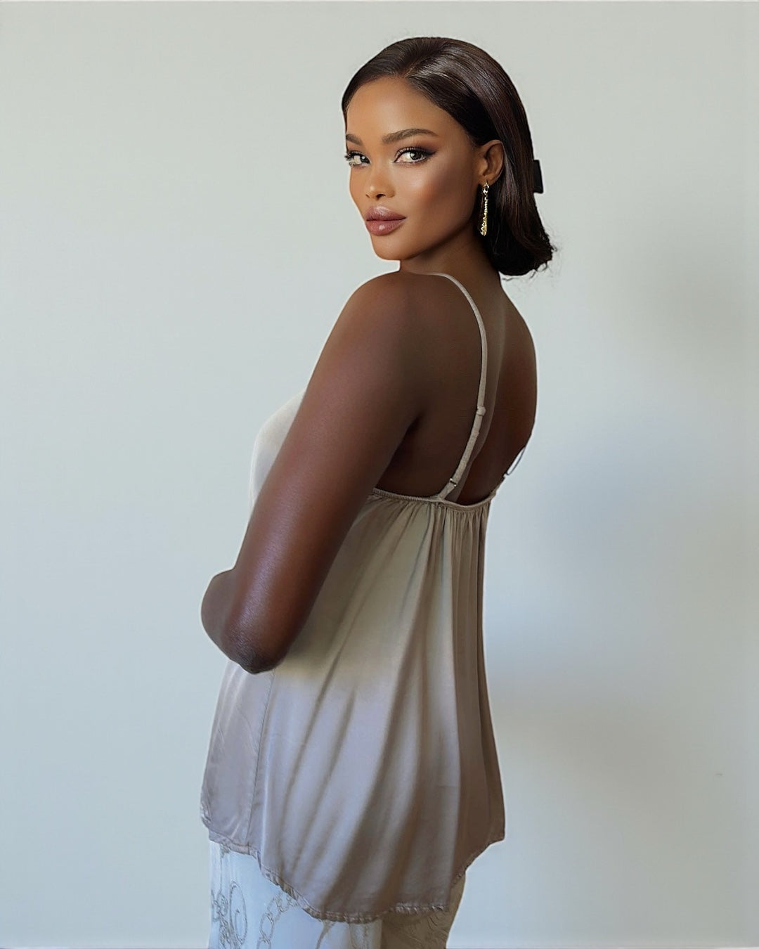 Luxury Lace Tank Top (Burnt Chocolate)