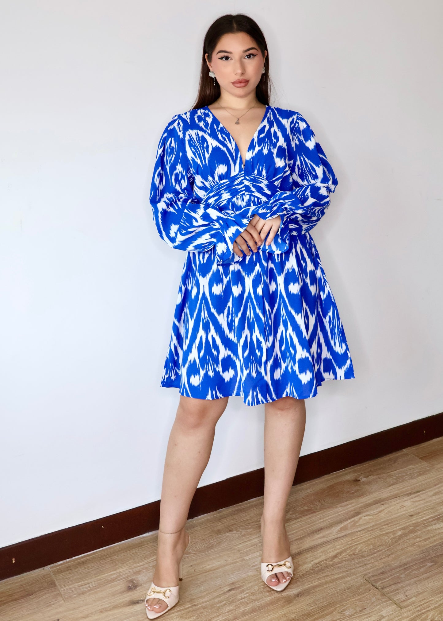 Мини-платье в стиле бохо-икат 