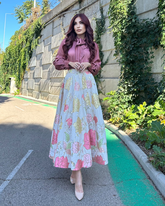 Maharani Bloom – Embroidered Royal Skirt