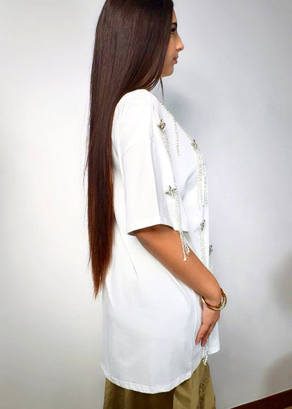 Футболка Белая Бахрома