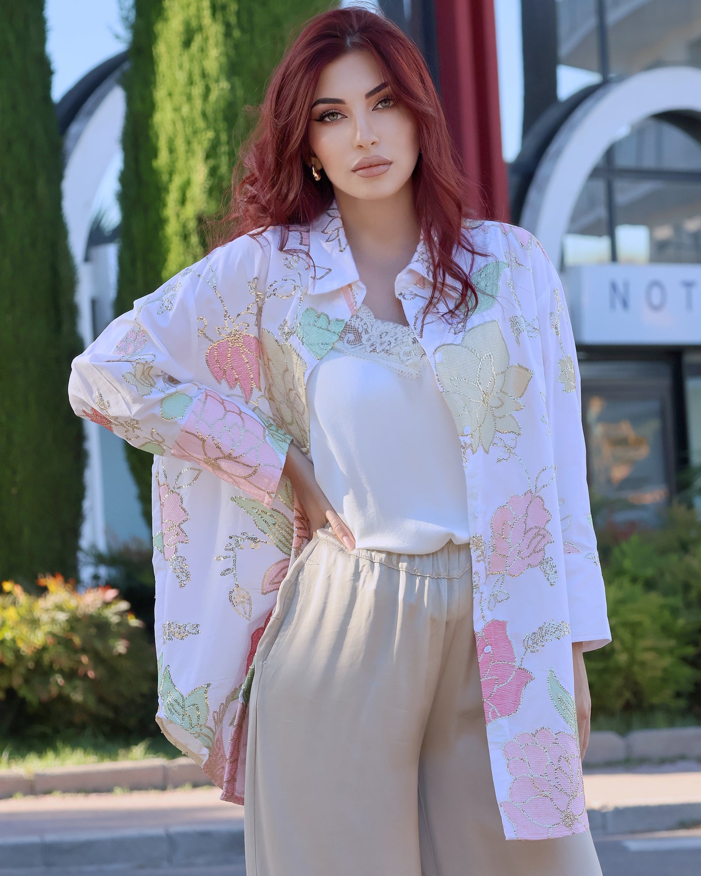 Zahara – Sequin & Embroidered Shirt (Oversize)