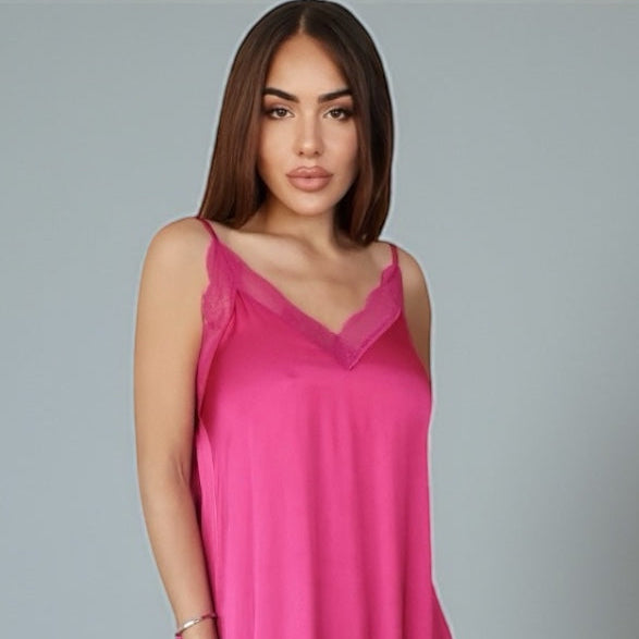 Luxury Lace Tank Top (Raspberry Pink)