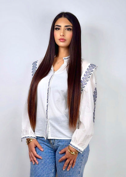Myra – Embroidered Shirt with Ethnic Touch