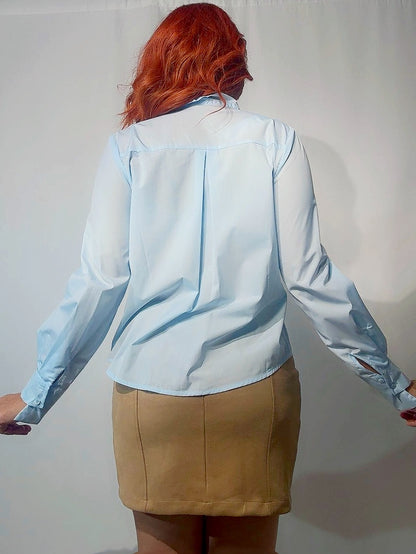 Блузка с бантом из вуали (белая)