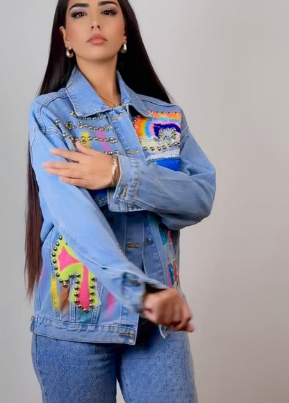 Джинсовая куртка «Акварель»